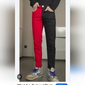 Two-Tone Black and Red Men's Jeans New With Tags Size 36